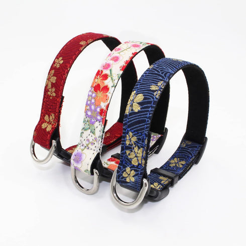 Cute Flower Dog Collars, Cotton Designer Dogs Collar for Girl Female Cats Puppy Small Medium Large Dogs (L, Flower Red)...
