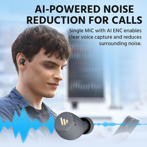 Edifier X3 Lite True Wireless Earbuds, AI Call Noise Cancellation, Bluetooth 5.3, IP55 Waterproof, Touch Control, 24H Playtime, Built-in Dual Micr...