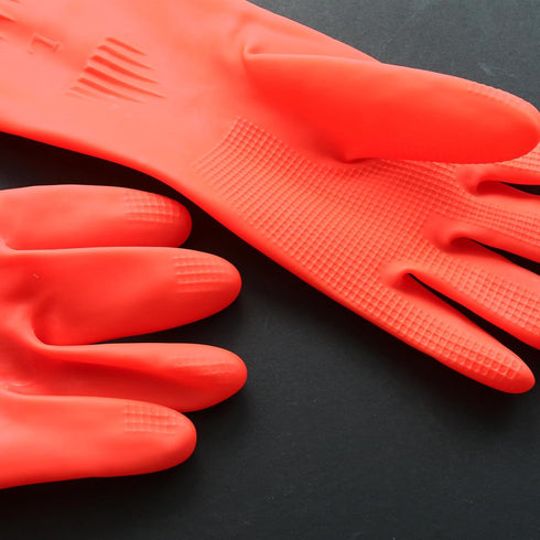 2 Pair, Extra-long 17.5" Latex Gloves, Chemical Resistant Gloves Reusable, Waterproof Gloves, Long Latex Gloves, Latex Gloves for Women And Men...
