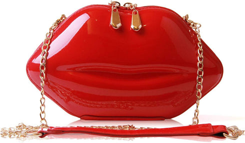 SUKUTU Patent Leather Lip Purse Box Clutch Lip Shaped Party Prom Unique Design Purses Womens Evening Clutch for Teen Girls...