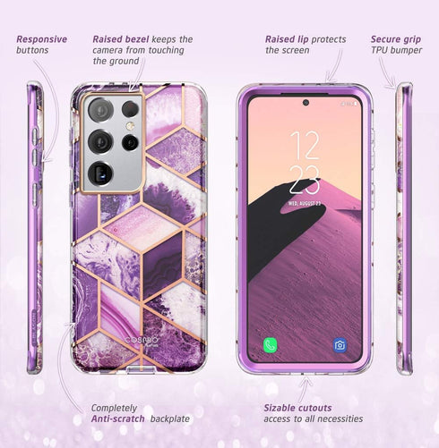 i-Blason Cosmo Series for Samsung Galaxy S21 Ultra 5G Case, Slim Stylish Protective Case Without Built-in Screen Protector (Ameth)...