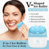 Ice Roller for Face and Eyes Facial Skin Care Tool 2-in-1 Ice Roller for Face & Eyes - Reduces Puffiness, Relieves Migraines, with Travel Case - I...