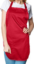 DALIX Apron Commercial Restaurant Home Bib Spun Poly Cotton Kitchen Aprons (2 Pockets) in Red...