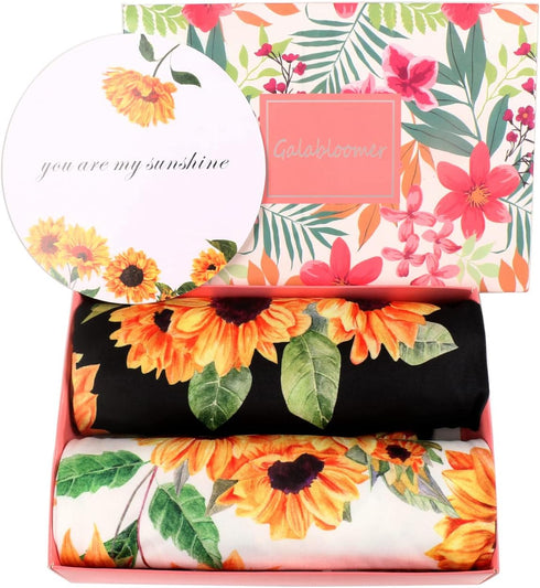 Galabloomer Receiving Blanket Headband Set Flower Print Baby Swaddle Receiving Blankets Sunflower...