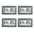 Veanic 4-Pack Mini Digital Thermometer Hygrometer Meters Gauge Indoor Large Number Display Temperature Fahrenheit (?) Humidity for Home Office Humidors Jars Incubators Guitar Case