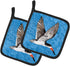 Caroline's Treasures 8692PTHD Bird on Blue Pair of Pot Holders Kitchen Heat Resistant Pot Holders Sets Oven Hot Pads for Cooking Baking BBQ, 7 1/2...