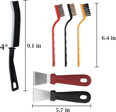 Hard Bristle Crevice Cleaning Brush, 11 Pcs Multifunctional Gap Cleaning Brush Tool Kits for Household, Full Sets Crevice Cleaning Brush for Kitch...