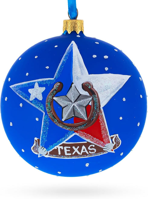 I Love Houston, Texas, USA Glass Ball Christmas Ornament 4 Inches...