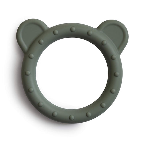 mushie Silicone Baby Teether Toy | Bear (Dried Thyme)...
