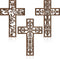 Yookeer 3 Pcs Wooden Cross Wall Decor Cross Hanging Handmade Antique Religious Brown Wooden Home Decorations Hand Carved Wall Decor for Living Roo...