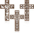 Yookeer 3 Pcs Wooden Cross Wall Decor Cross Hanging Handmade Antique Religious Brown Wooden Home Decorations Hand Carved Wall Decor for Living Roo...