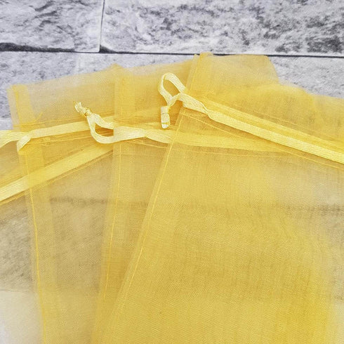 100 Count Gift Organza Bags Gold Drawstring 5x7 Inch for Baby Shower,Christmas,Birthday,Party Favor,Wedding,School Graduation,Anniversary Sheer Me...
