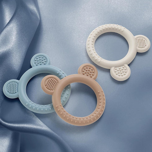 Teething Toys for Babies 0-6 Months, 3 Pack Silicone Baby Toys 6 to 12 Months, BPA Free Soft Textured Teething Relief Soothing Sore Gums Baby Esse...