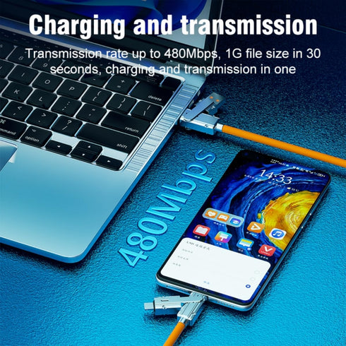 2 Pack USB C to C Cable 5ft-Fast Charger-Chubby Silicone 4 in 1 USB C Charging Cable USB A/Type C to Multi-Charger Cable & Data Sync,480Mbps for P...