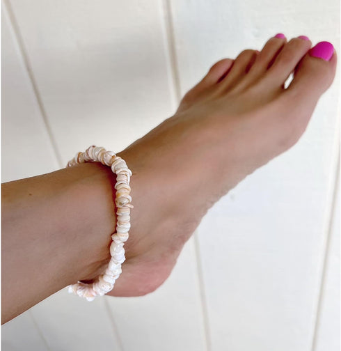 Hawaiian Natural Puka Shell Anklet from Maui, Hawaii...
