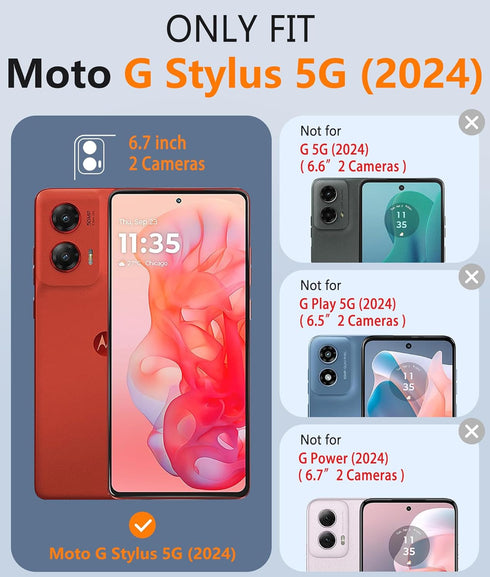 FNTCASE for Motorola Moto G-Stylus-5G-2024 Case: Rugged Protective Cell Phone Cases with Kickstand | Durable Matte Drop Proof Hard Covers Heavy Du...
