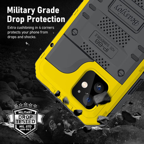 Beasyjoy for iPhone 12 Case, Waterproof Heavy Duty Case with Built-in Screen Protector Full Body Rugged Protective Cover, Military Grade Shockproo...