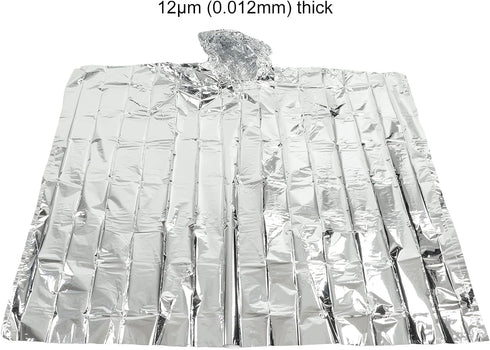 Emergency Foil Mylar Thermal Blanket, Rain Poncho with Hood Hybrid Survival Gear Reduce Uneven Heat Environment Waterproof Equipment for Outdoors ...