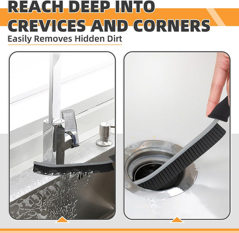 Cleaning Brush, 3 Pcs Hard Bristle Crevice Cleaning Brush, Grout Cleaning Brush, Scrub Brush for Tile Grout Crevice, Gap Cleaning Tools for Bathro...