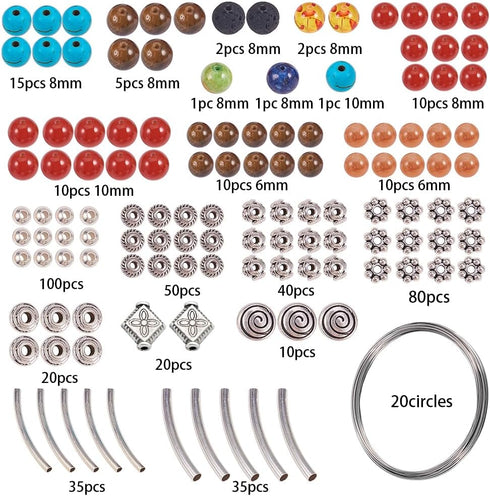 SUNNYCLUE 1 Box DIY 4 Strand Chakra Gemstone Beaded Wrap Bangle Bracelet Making Kit 2.56inch(65mm) Jewelry Craft Supplies for Beginners...