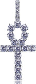 JINAO Silver Plated Iced Out Egyptian Ankh Cross Simulated Diamond Pendant Necklace with Stainless Rope Chain...