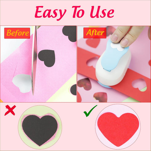 Heart Punches for Paper Crafts, 1-Inch Across, Small Hole Heart Punch Cutter, Lever Punch, Heart Shape for Card Making, Scrapbooking, DIY Arts....