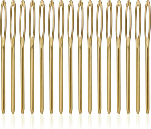 16pcs Large-Eye Blunt Needles, 7cm/2.75inch Yarn Knitting Needles Tapestry Sewing Needles Wool Hand Metal Sewing Knitting Needles for Crochet Proj...