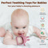 2 Packs Bunny Teething Toys for Babies 0-6 Months,Never Drop Teether for 6-12 Months,100% Food-Grade Silicone Teething Mitten for Babies,Teething ...