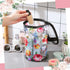 Sanwuta Flower Theme Clear Lotion Toiletry Bag Travel Makeup Case Waterproof PVC Beauty Cosmetic Bag with Handle Zipper Portable Survival Organize...