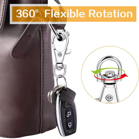120PCS Swivel Snap Hook with Key Chain Rings Set, 30 PCS Swivel Lobster Clasp,30PCS Key Ring with Chain, 30 pcs Jump Rings and 30pcs Screw Eye Pin...