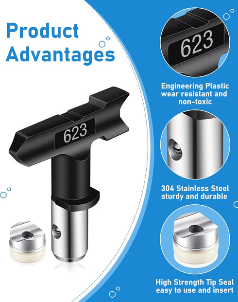 Spray Nozzle Spray tip Reversible Spray tips Airless Paint Sprayer Nozzle Tips Airless Paint Spray Machine Parts for Homes Buildings Garden Decks ...