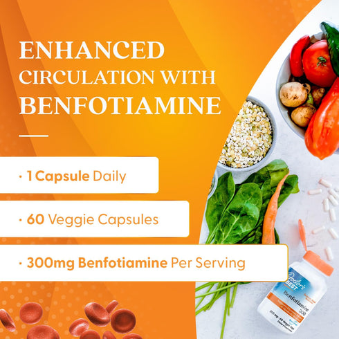 Doctor's Best Benfotiamine 300 with BenfoPure, Helps Maintain Healthy Glucose Metabolism, Non-GMO, Vegan, Gluten Free, Soy Free, 300 mg, 60 Veggie...
