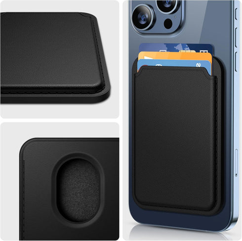 Miracase for MagSafe Wallet, Magnetic Card Wallet Holder, Compatible with MagSafe Wallet, 3-Card Holder, for iPhone 15/14/13/12 Series,Black......