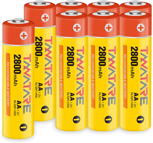1.2V AA Rechargeable Batteries 8 Pack 2800mAh High Capacity NiMH Battery with Long Lasting Power,1200cycles...
