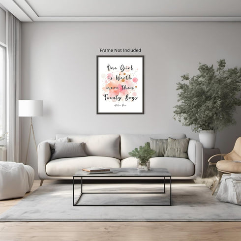 Posterizer 1 pcs-Peter Pan Cartoon Quotes-One Girl is Worth More Than Twenty Boys-Kids Room Art- Gift for Daughter, Son, Kids-Decor for nursery to...