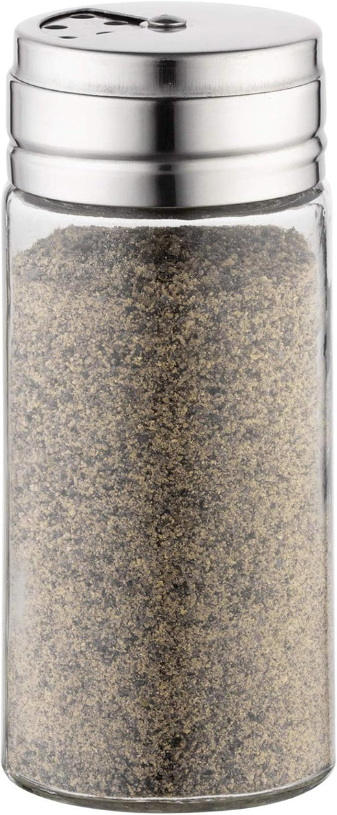 Fox Run 5167 Glass Spice Jar with Stainless Steel Shaker Lid, 6 Ounce, Clear Container for Seasonings, 1 Count (Pack of 1)...