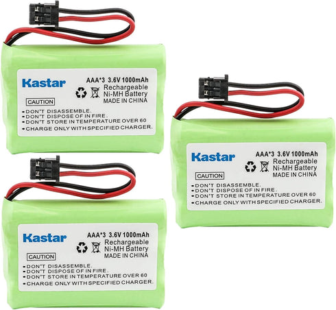 Kastar 3-Pack AAAX3 3.6V MSM 1000mAh Ni-MH Rechargeable Battery for Uniden Cordless Phone BT-446 BT446 BP-446 BP446 BT-1005 BT1005 TRU8885 TRU8885...