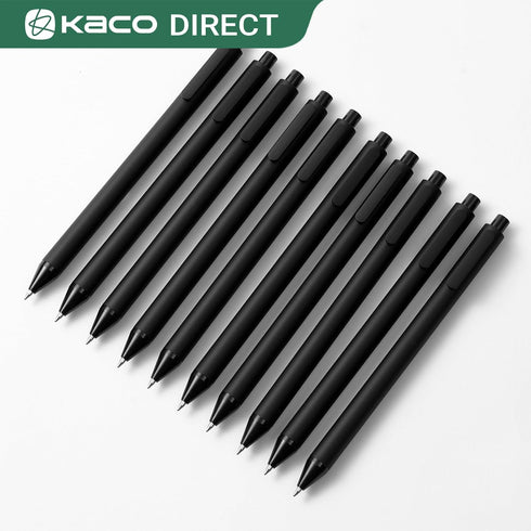 Kaco 10 Pieces Ballpoint Pens PURE, Black Ink, 1.0mm Medium Point, 10-Count Pack Pens Retractable Journaling Office Supplies...