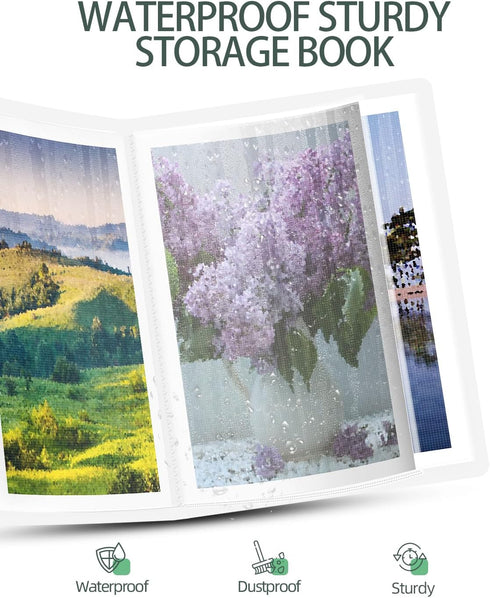 SXhyf A3 Diamond Painting Storage Book for 60 Diamond Painting Pics, 30 Pages Diamond Art Storage Book, Diamond Painting Presentation Portfolio Fo...