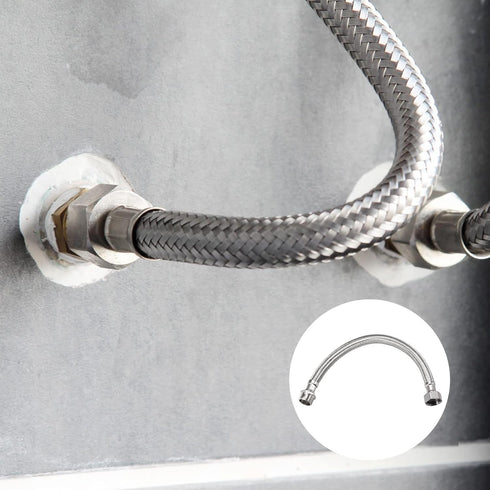 Faucet Supply Line Connector (400mm/16") 2Pcs, 304 Stainless Steel G1/2 Female to G1/2 Male Water Supply Hose Connector - for Kitchen Bathroom...