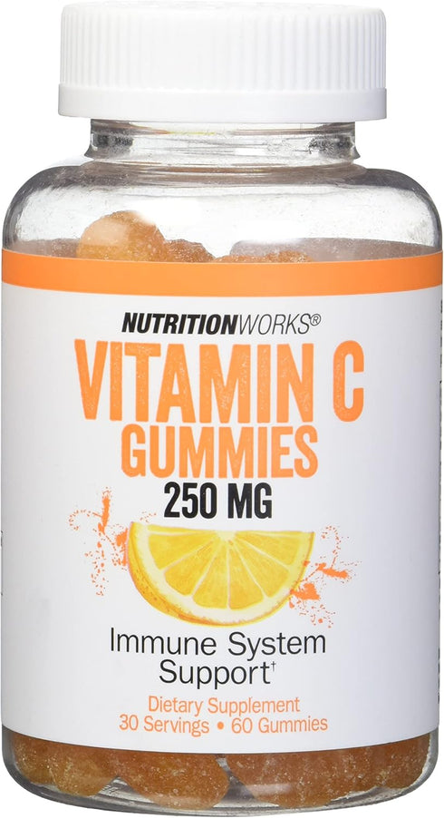 NutritionWorks Vitamin C 250 mg Gummies, Supports Immune Health, Packed with Potent Antioxidants, 60 Gummies...