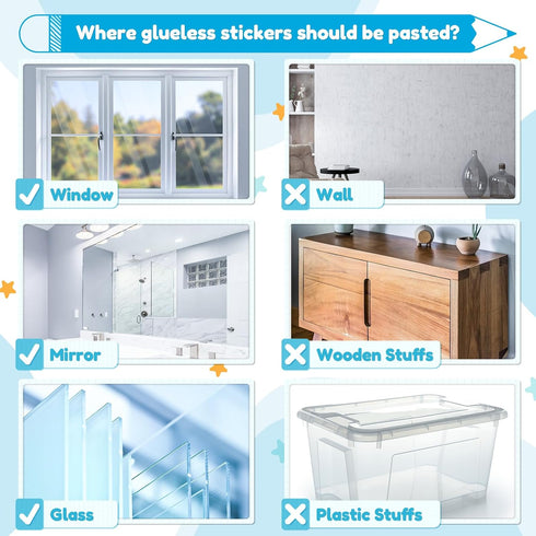 Naler Back to School Decorations Window Clings, 9 Sheets Glueless Window Clings for Classroom Static Double-Sided Window Clings Stickers for Welco...