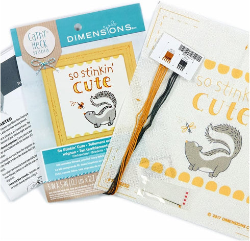 Dimensions So Stinkin' Cute' Beginner's Embroidery Kit, 5'' x 5''...