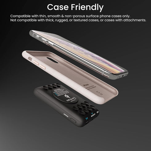 TECHSMARTER Wireless Portable Charger Power Bank with Anti-Slip Suction Cups, 8000mAh 18W USB-C Battery Pack, for Samsung S24, S23, S22, S21, S20,...