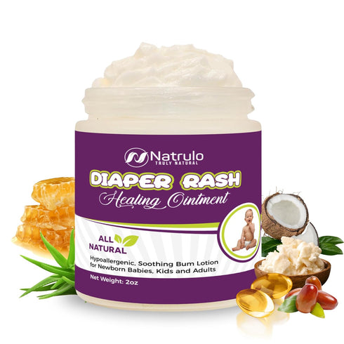 Diaper Rash Cream – Natural Baby Skin Healing Ointment – Organic Butt Balm Quick Itch Relief Butt Paste – Soothing Vegan Bum Lotion for Newborn Ba...