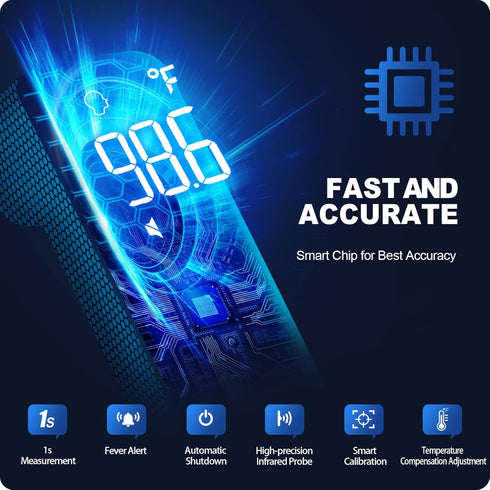 No-Touch Thermometer for Adults and Kids, Accurate Digital Baby Thermometer, Fever Alarm & Silent Mode, 2 in 1 Forehead & Object Mode...