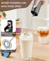 Electric Milk Frother Handheld, Coffee Frother Battery Operated Foam Maker Frother for Coffee, Frappe, Latte, Matcha, Protein Powder-Black...