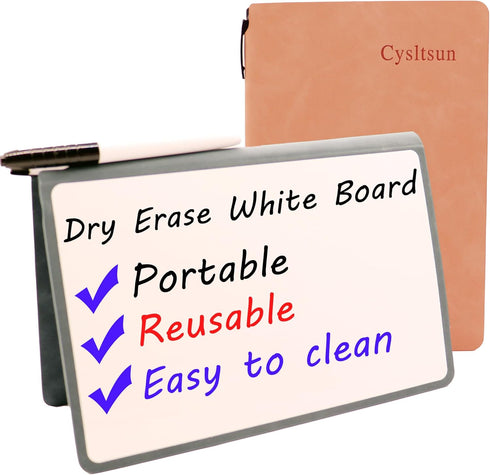Dry Erase Board, Portable Small White Board, 9.65" X 6.70" Personal Whiteboard, Mini Desk to do List Whiteboard for Meeting, Business, Office Appo...