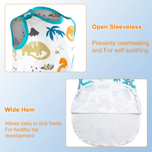 MooMoo Baby Sleep Sack Baby Cotton Wearable Blanket Snap and Zipper Closure Fit Babies Ages 6-12M...