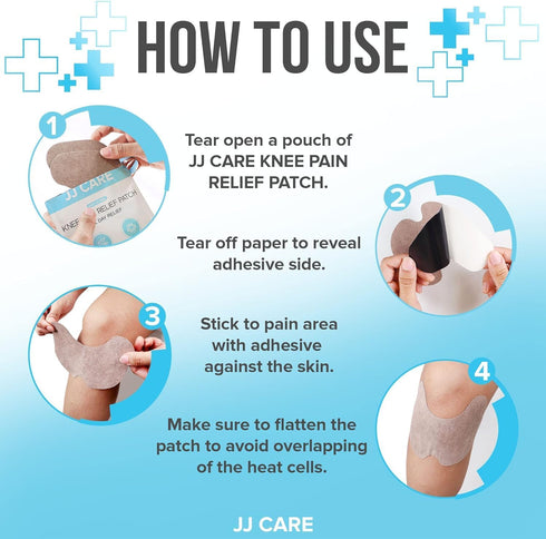 JJ CARE Knee Patches - 42 Pcs Knee Patches for Pain Relief Extra Strength - 5.5" x 3.9" Pain Relief Patch for Knee, Knee Pain Relief Patch for Art...